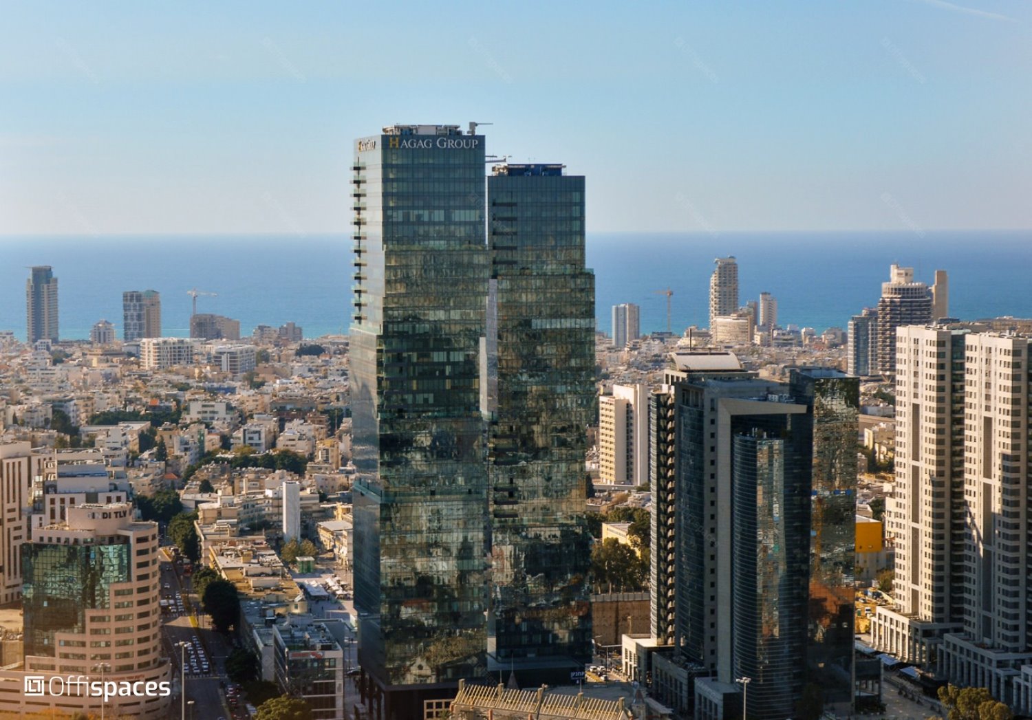 (מיקום משרדי החברה - מגדלי הארבעה תל אביב(צילום OFFISPACES)