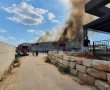 שריפה פרצה במחסן ציוד גדול במושב סמוך לאשדוד